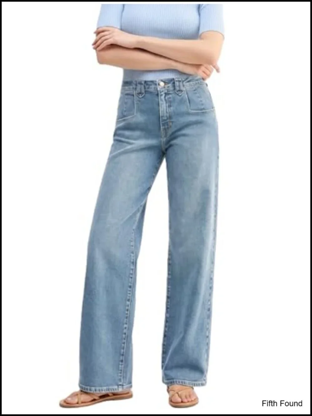 Mid-High Rise Baggy Straight Leg Jeans, Boyfriend Wide Leg, Stretchy Denim